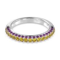 Gemstone Studded Half Eternity Agni Band