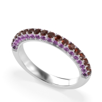 Gemstone Studded Half Eternity Agni Band