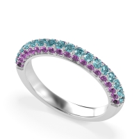 Gemstone Studded Half Eternity Agni Band