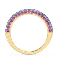 Gemstone Studded Half Eternity Agni Band