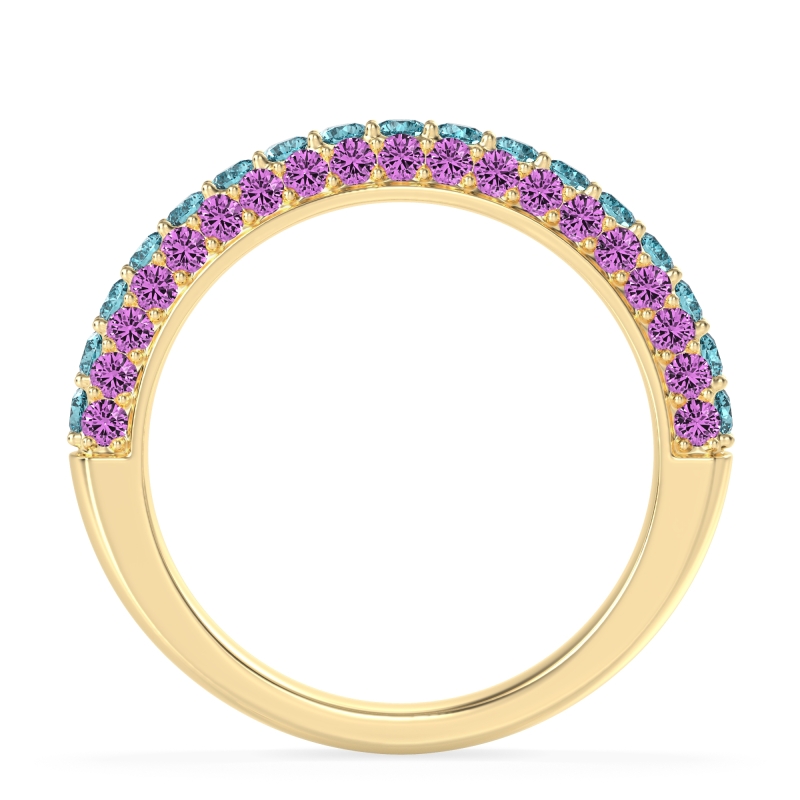 Gemstone Studded Half Eternity Agni Band