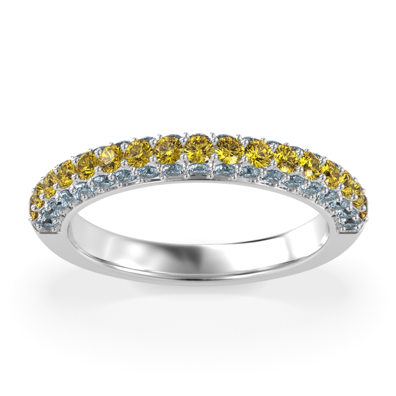 Gemstone Studded Half Eternity Agni Band