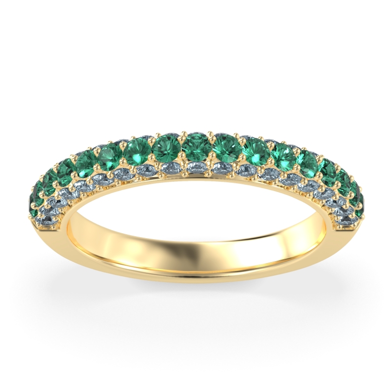 Gemstone Studded Half Eternity Agni Band