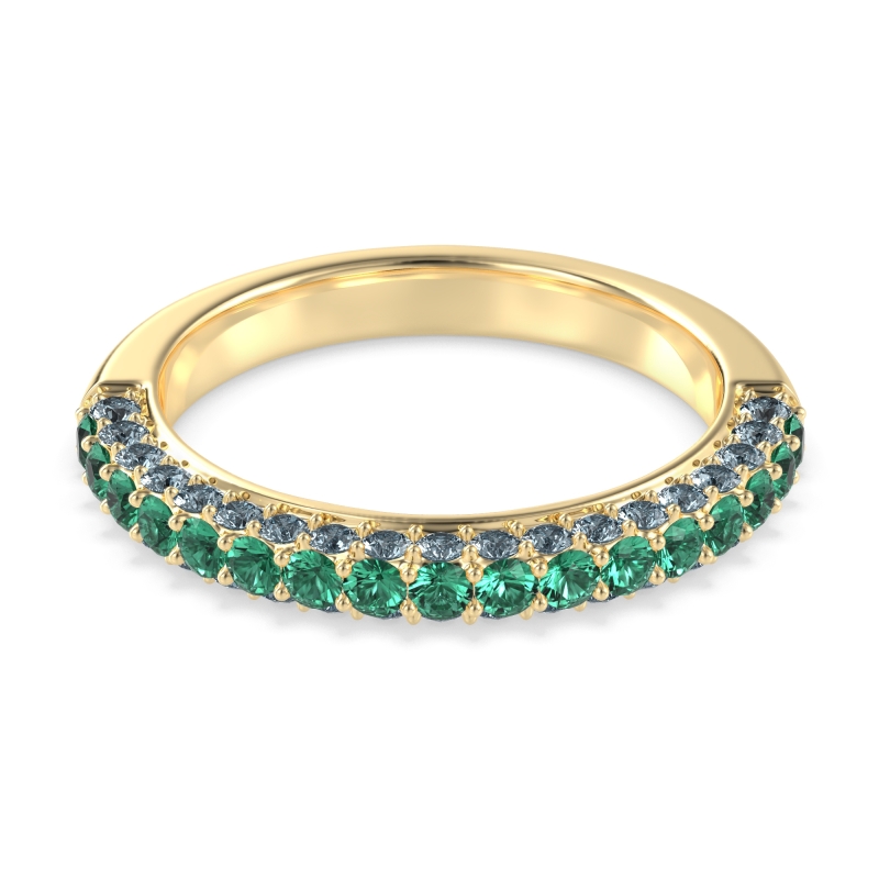 Gemstone Studded Half Eternity Agni Band
