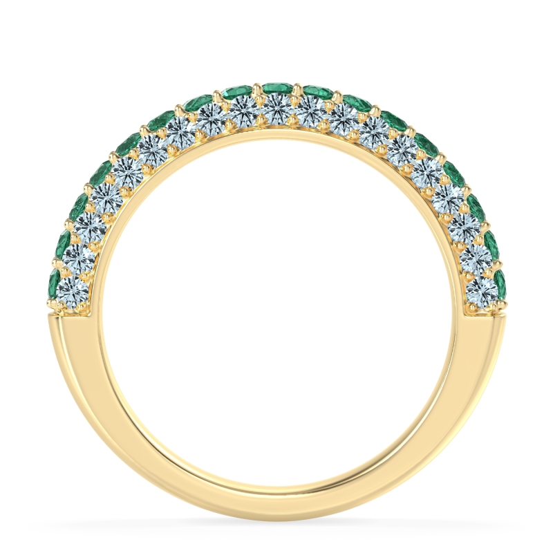 Gemstone Studded Half Eternity Agni Band