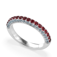 Gemstone Studded Half Eternity Agni Band