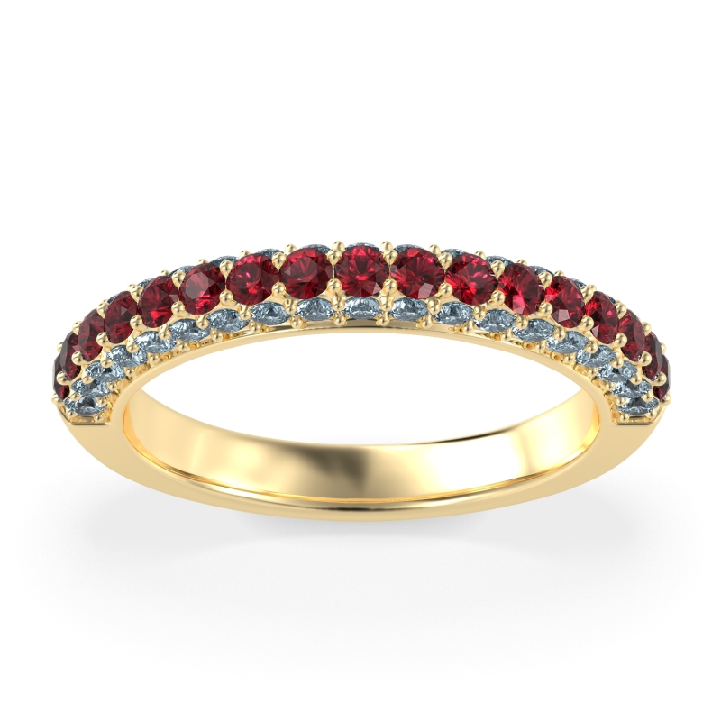 Gemstone Studded Half Eternity Agni Band
