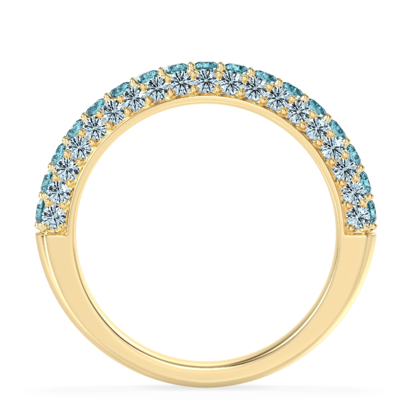 Gemstone Studded Half Eternity Agni Band