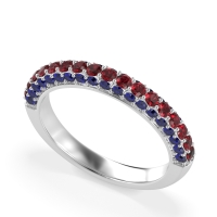 Gemstone Studded Half Eternity Agni Band