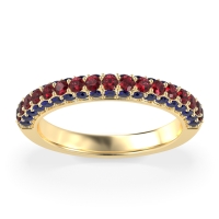 Gemstone Studded Half Eternity Agni Band