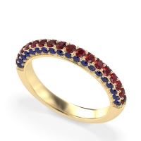 Gemstone Studded Half Eternity Agni Band