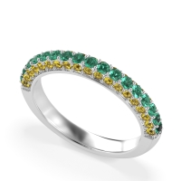Gemstone Studded Half Eternity Agni Band