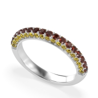 Gemstone Studded Half Eternity Agni Band