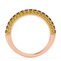 Gemstone Studded Half Eternity Agni Band