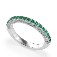 Gemstone Studded Half Eternity Agni Band