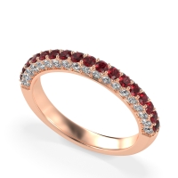 Gemstone Studded Half Eternity Agni Band