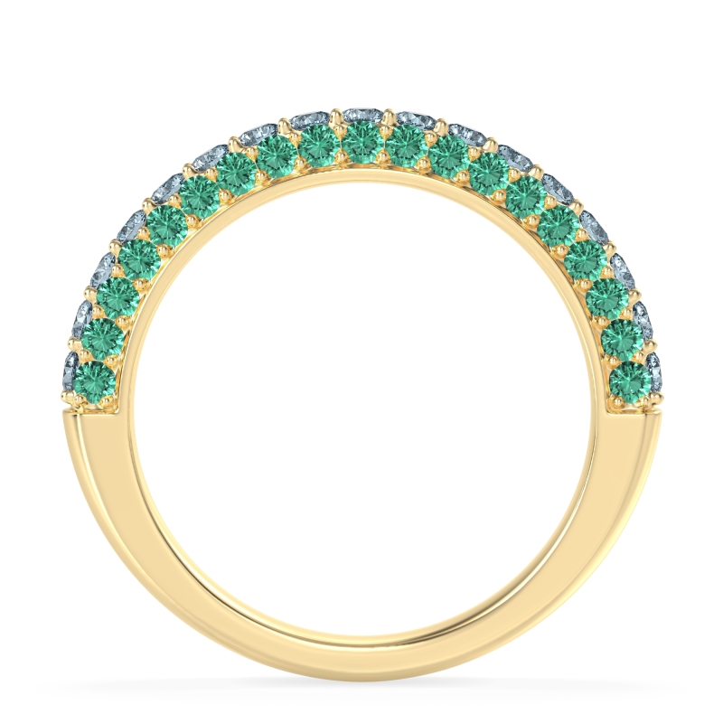 Gemstone Studded Half Eternity Agni Band