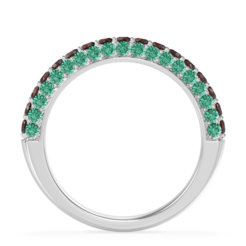 Gemstone Studded Half Eternity Agni Band