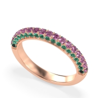 Gemstone Studded Half Eternity Agni Band