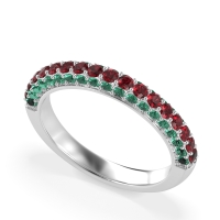 Gemstone Studded Half Eternity Agni Band