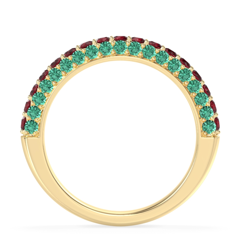 Gemstone Studded Half Eternity Agni Band