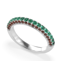Gemstone Studded Half Eternity Agni Band