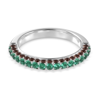 Gemstone Studded Half Eternity Agni Band