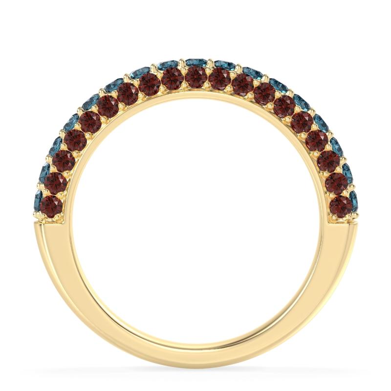 Gemstone Studded Half Eternity Agni Band