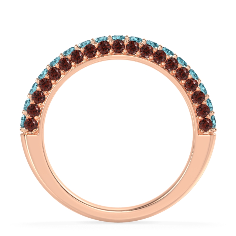 Gemstone Studded Half Eternity Agni Band