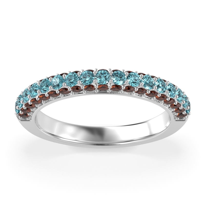 Gemstone Studded Half Eternity Agni Band