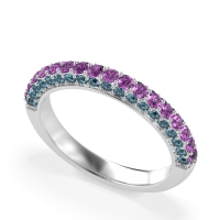 Gemstone Studded Half Eternity Agni Band