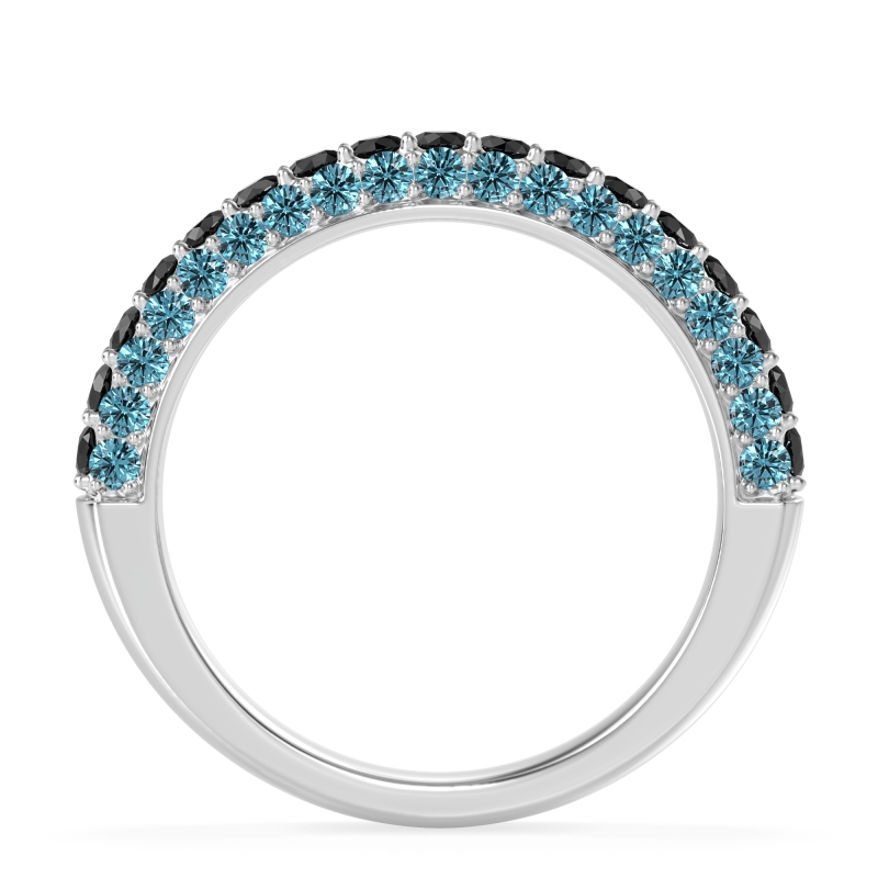 Gemstone Studded Half Eternity Agni Band