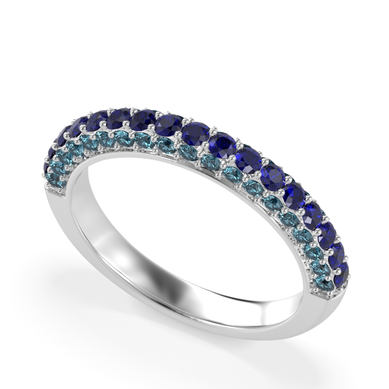 Gemstone Studded Half Eternity Agni Band