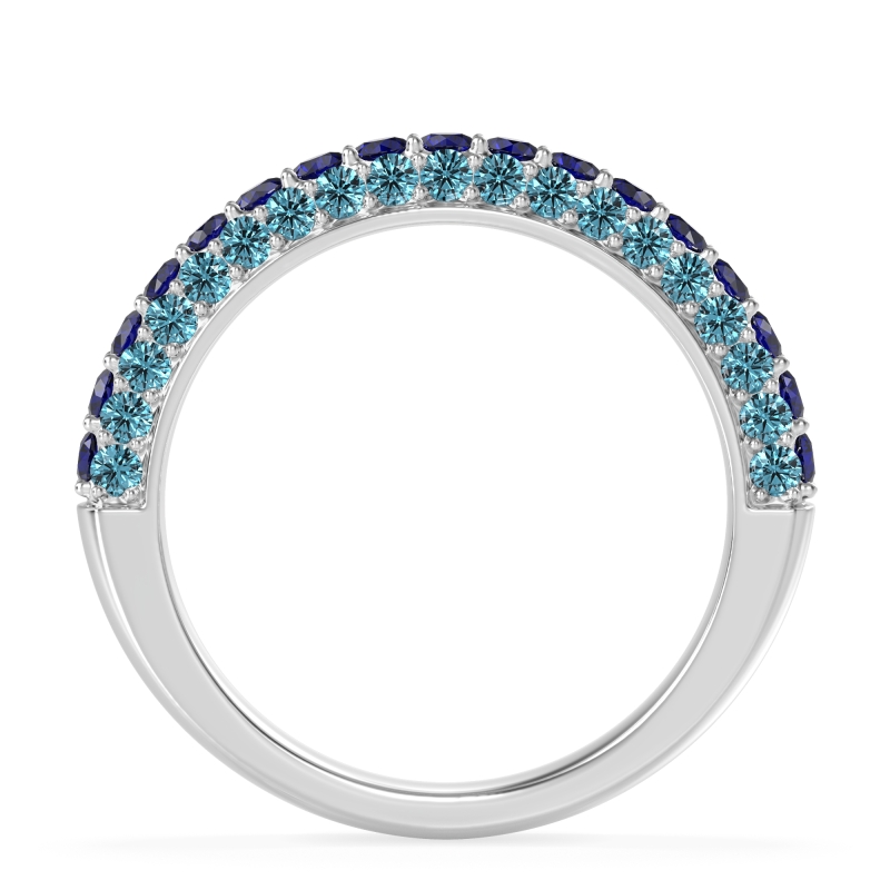 Gemstone Studded Half Eternity Agni Band