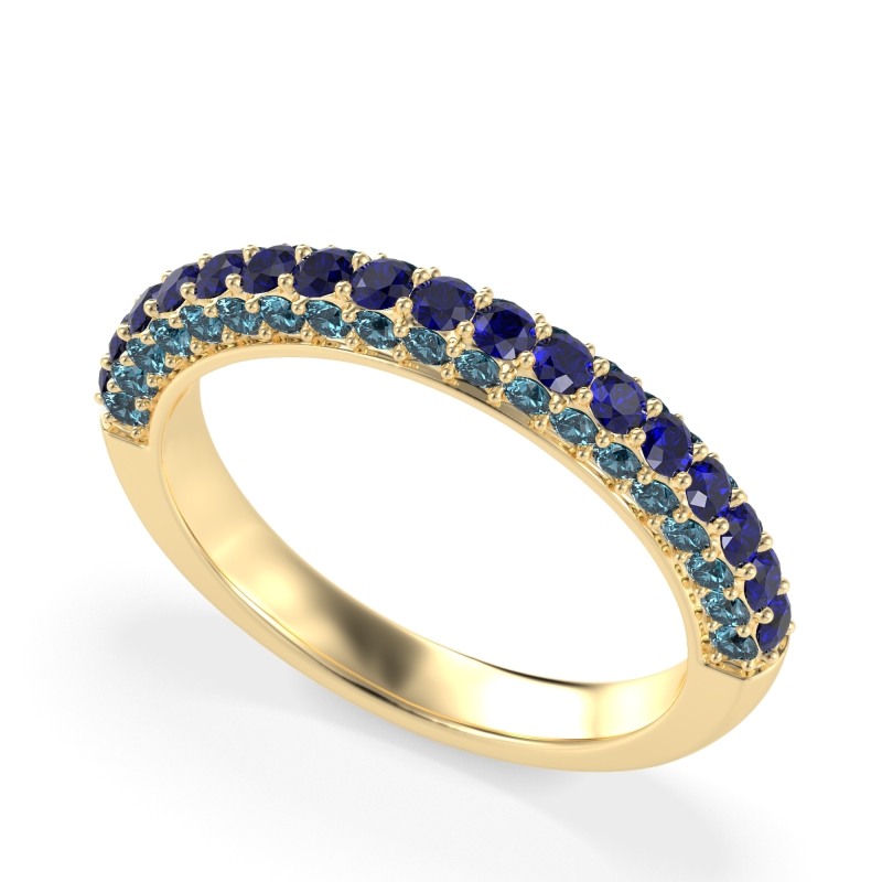 Gemstone Studded Half Eternity Agni Band