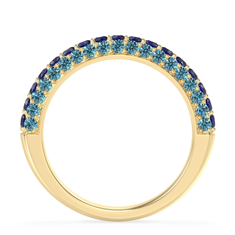 Gemstone Studded Half Eternity Agni Band