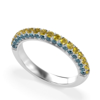 Gemstone Studded Half Eternity Agni Band