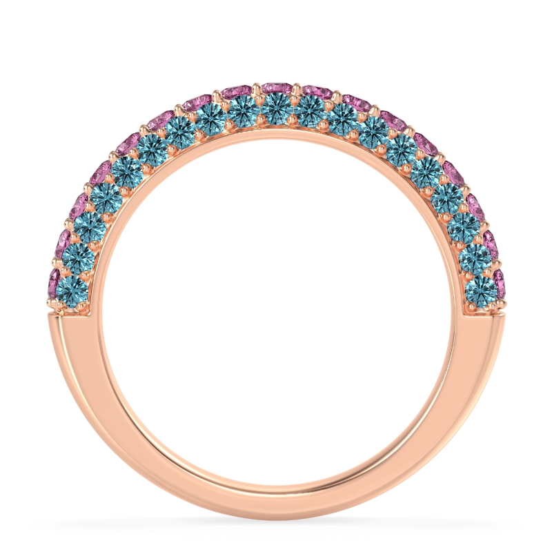 Gemstone Studded Half Eternity Agni Band