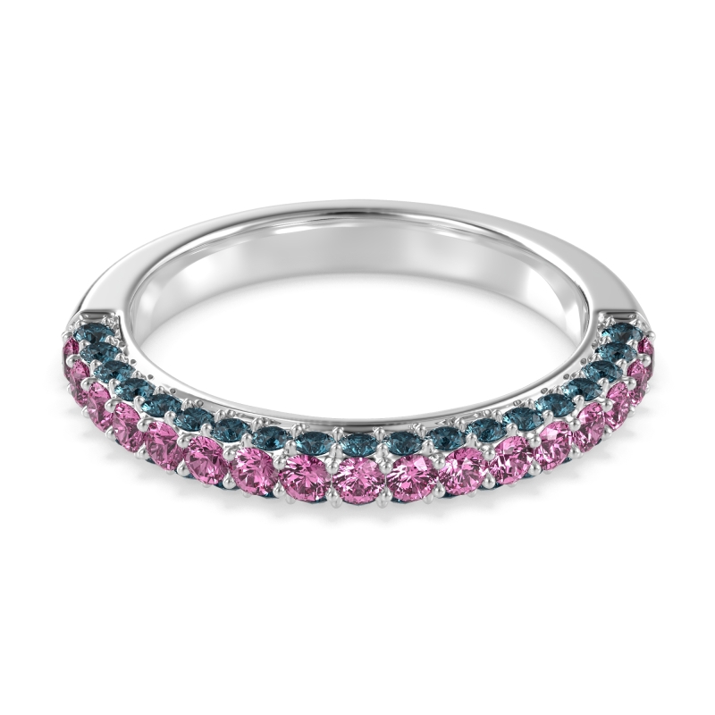 Gemstone Studded Half Eternity Agni Band