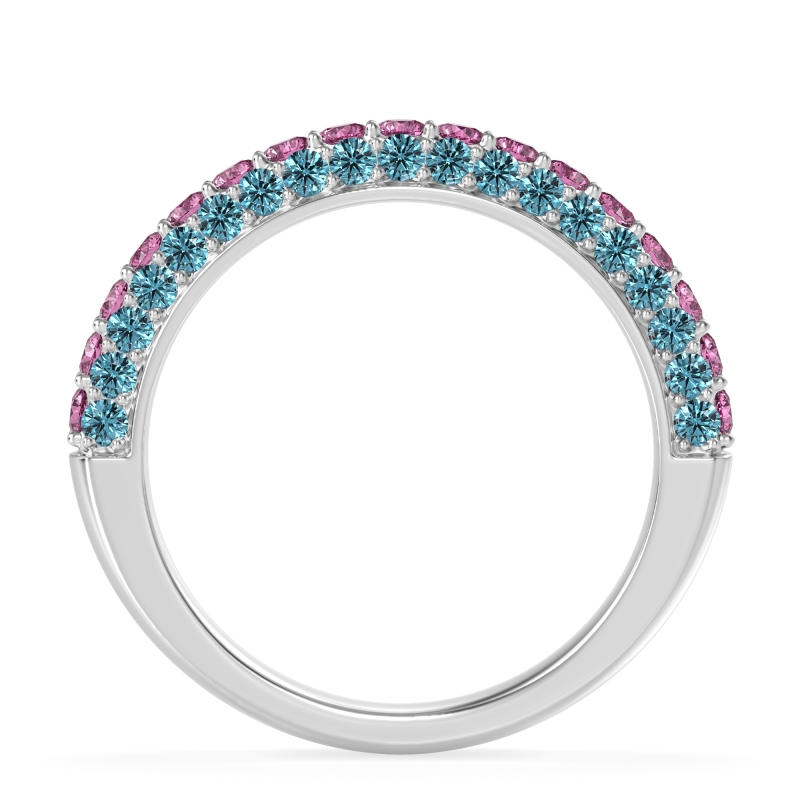 Gemstone Studded Half Eternity Agni Band