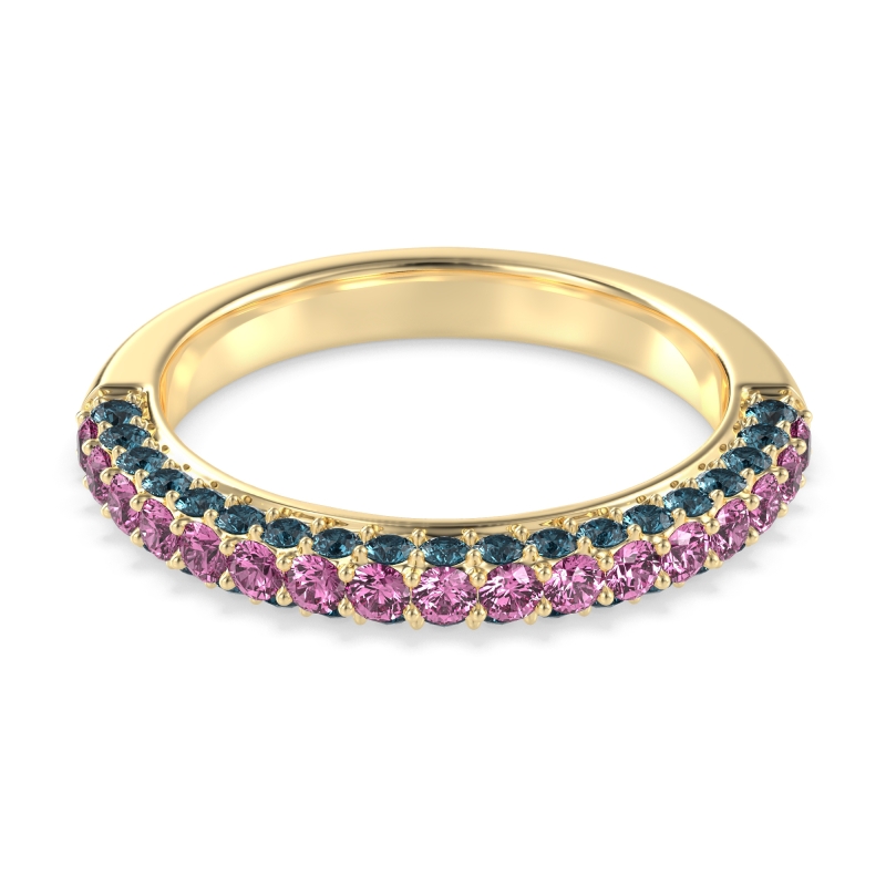 Gemstone Studded Half Eternity Agni Band