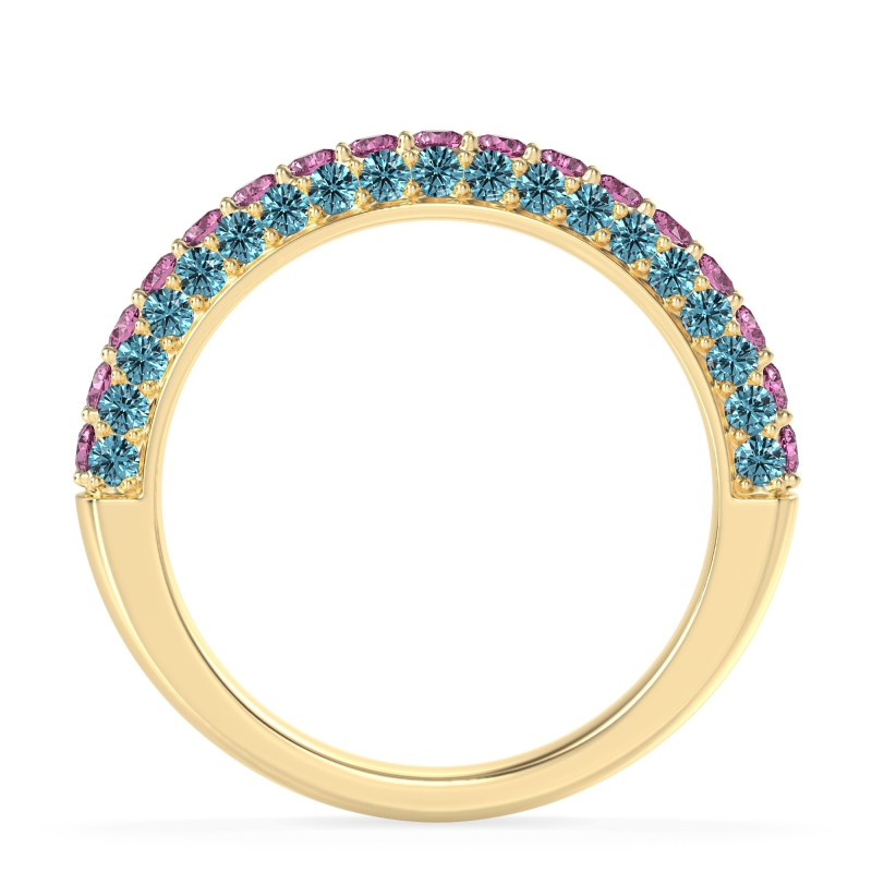 Gemstone Studded Half Eternity Agni Band