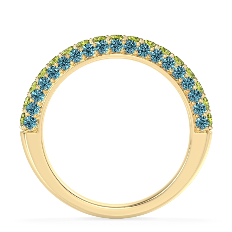 Gemstone Studded Half Eternity Agni Band