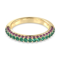 Gemstone Studded Half Eternity Agni Band