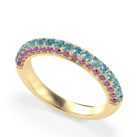 Gemstone Studded Half Eternity Agni Band