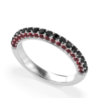 Gemstone Studded Half Eternity Agni Band