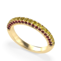 Gemstone Studded Half Eternity Agni Band