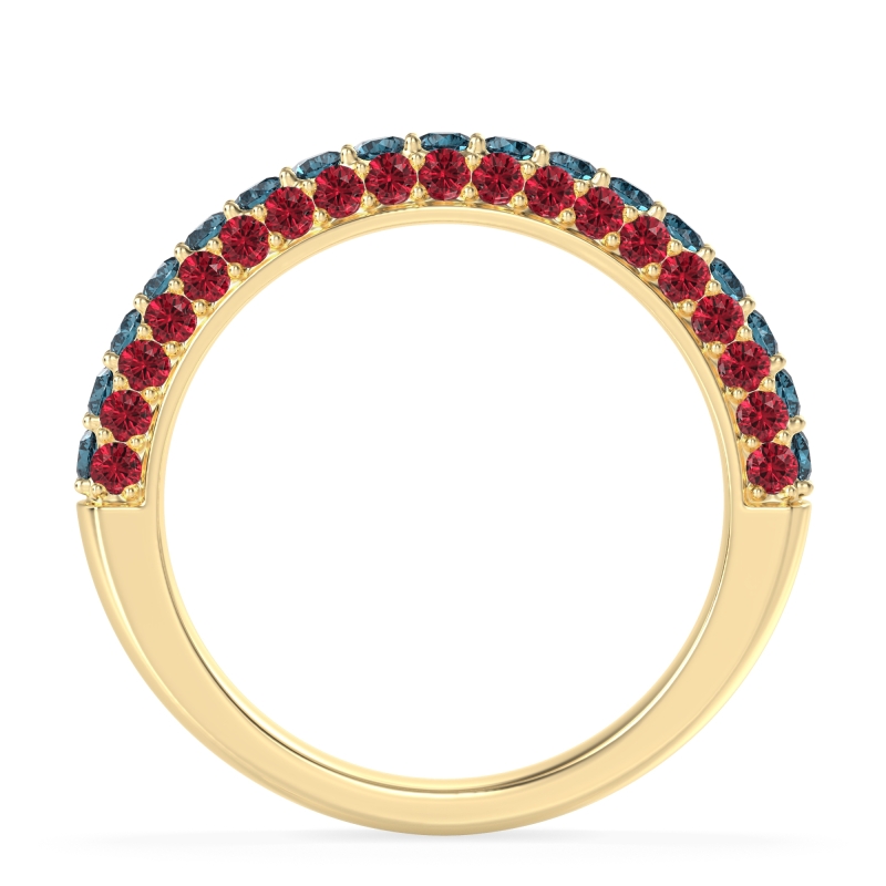 Gemstone Studded Half Eternity Agni Band