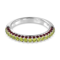 Gemstone Studded Half Eternity Agni Band