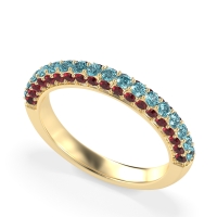 Gemstone Studded Half Eternity Agni Band